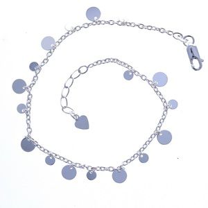 Sterling Silver Floating Disks Anklet